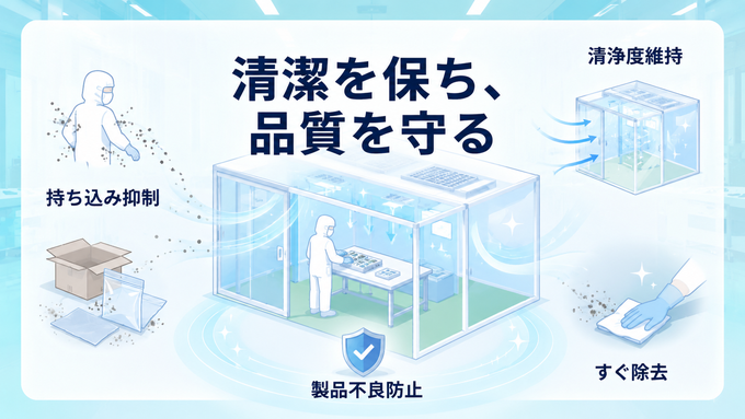 クリーンブースのメンテナンスが重要な理由を示すイメージ